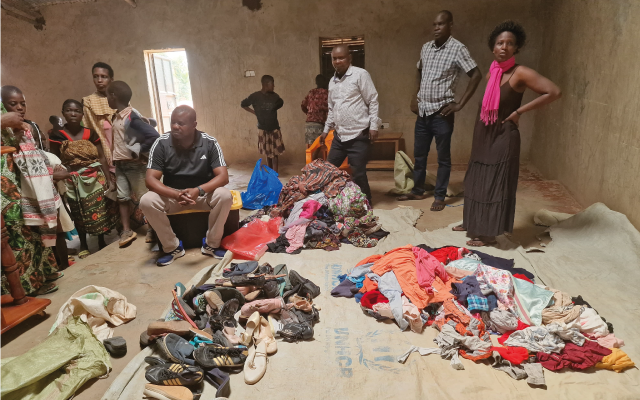 Distribution of Clothes to children in the Refugee camp